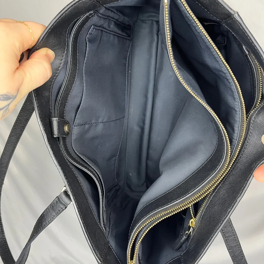 Tory Burch Tote Bag Black Saffiano Leather Shoulder Bag‎ Work Travel
